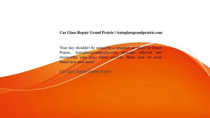 car glass repair grand prairie