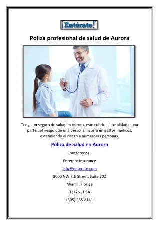 Poliza profesional de salud de Aurora