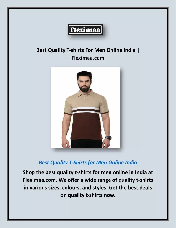 best quality t shirts for men online india