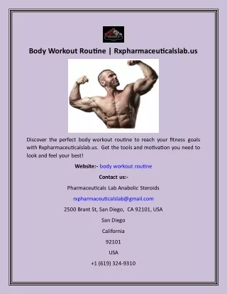 Body Workout Routine  Rxpharmaceuticalslab.us