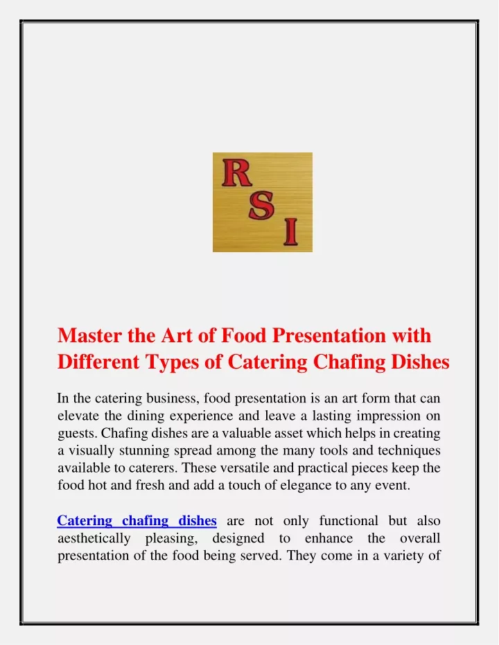 master the art of food presentation with