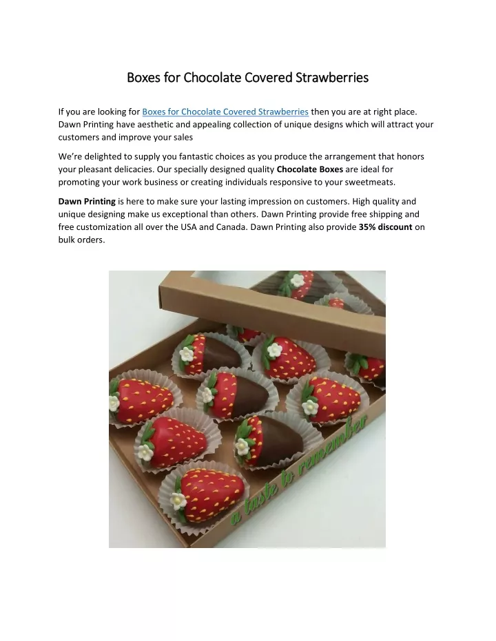 boxes for chocolate covered strawberries boxes