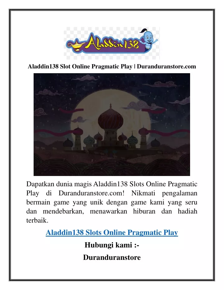 aladdin138 slot online pragmatic play
