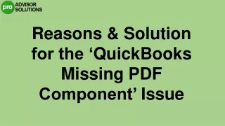 reasons solution for the quickbooks missing