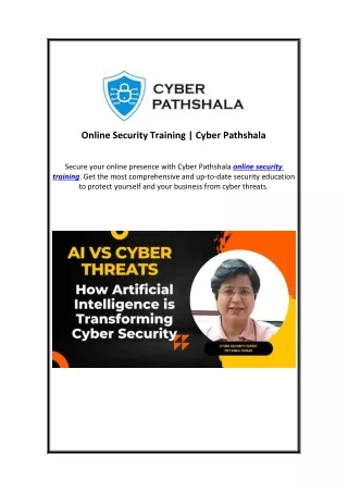 Online Security Training Cyber Pathshala