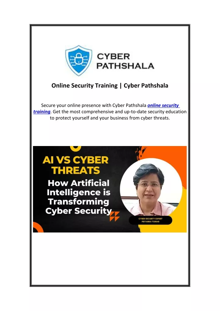 online security training cyber pathshala