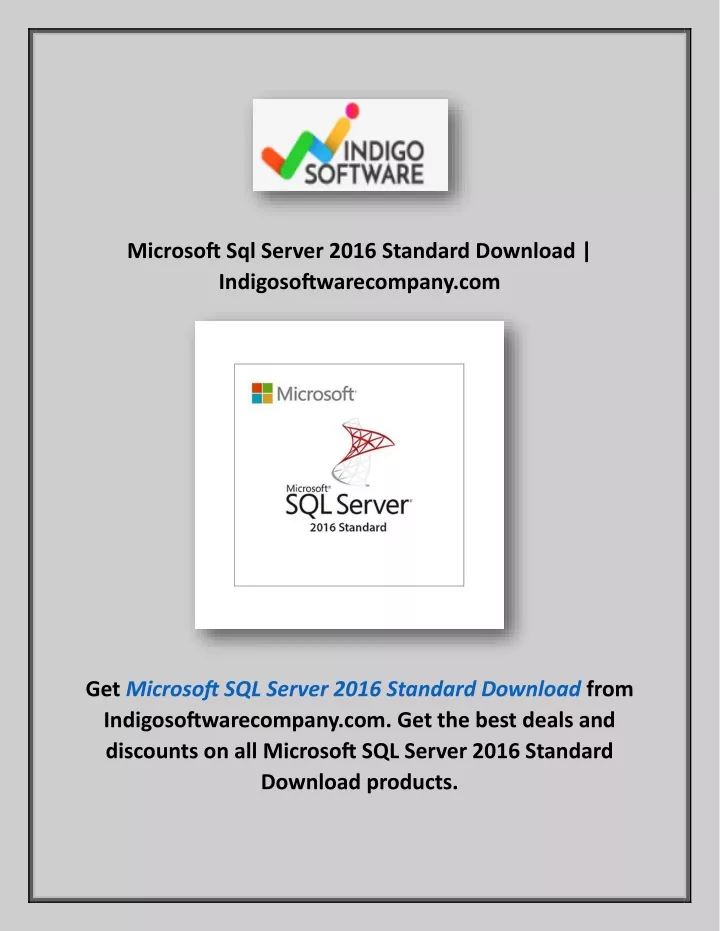 microsoft sql server 2016 standard download