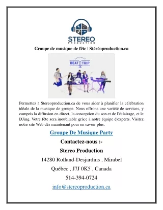 groupe de musique de f te st r oproduction ca