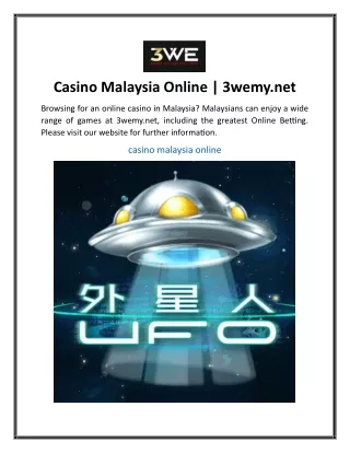 Casino Malaysia Online  3wemy.net