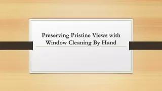 Preserving Pristine Views with Window Cleaning By Hand
