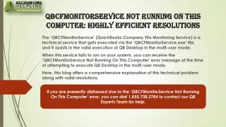 qbcfmonitorservice not running on this computer highly efficient resolutions