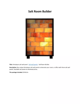 Himalayan salt wall panel - Salt Room Builder