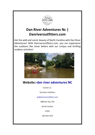Dan River Adventures Nc  Danriveroutfitters.com