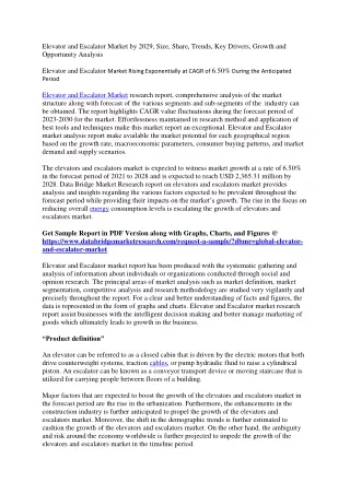 elevator and escalator market by 2029 size share
