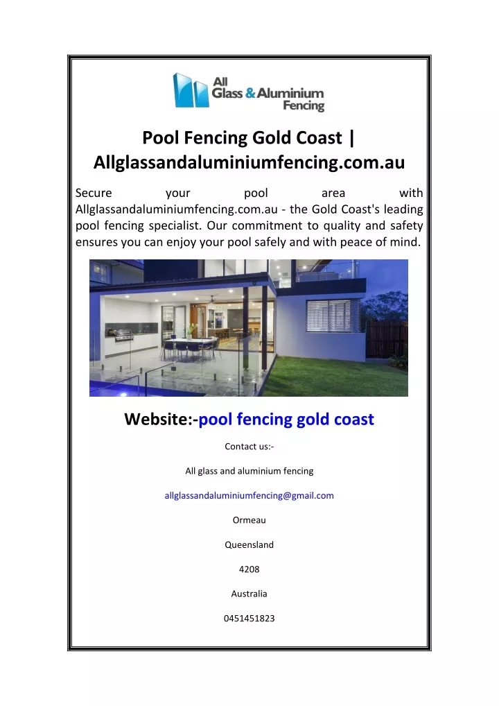 pool fencing gold coast