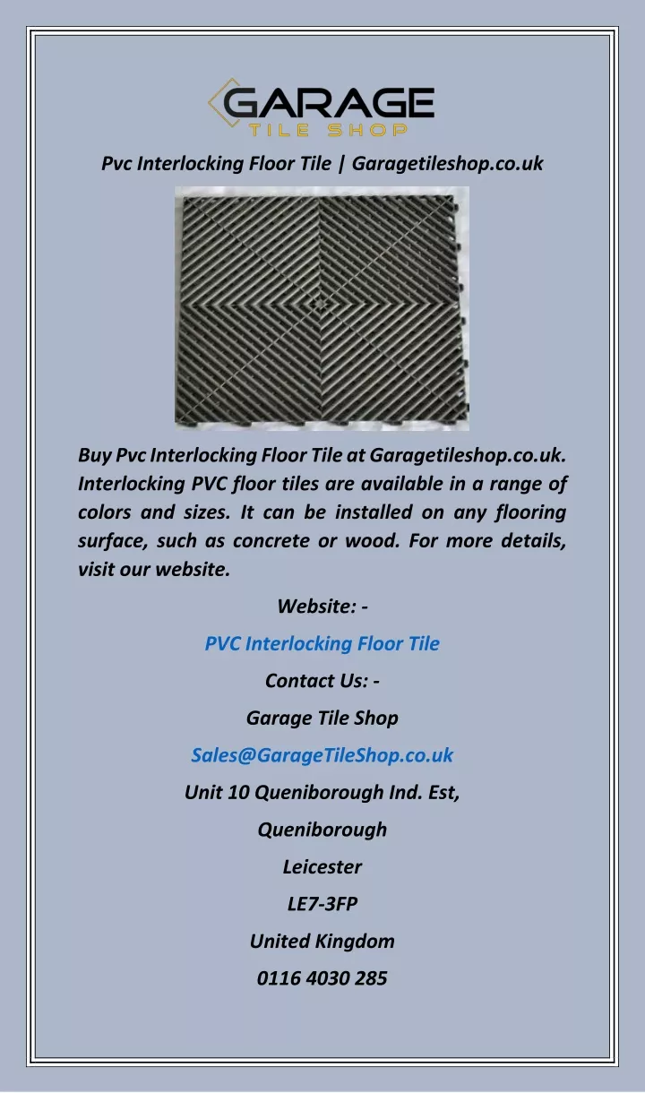 pvc interlocking floor tile garagetileshop co uk