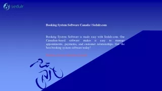 Booking System Software Canada Sedulr.com