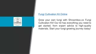 Fungi Cultivation Kit Online Shroombox.co