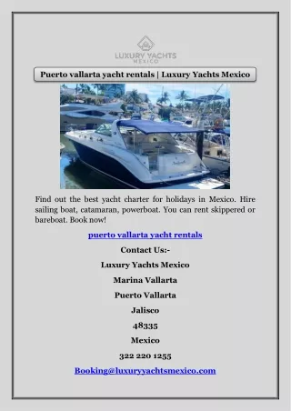 Puerto vallarta yacht rental | Luxury Yachts Mexico