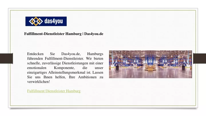 fulfillment dienstleister hamburg das4you de