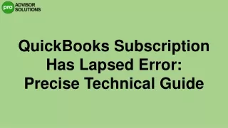 quickbooks subscription has lapsed error precise