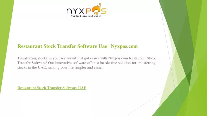 restaurant stock transfer software uae nyxpos com