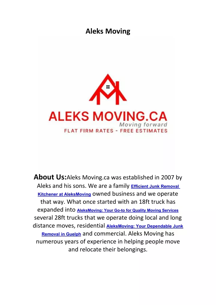 aleks moving
