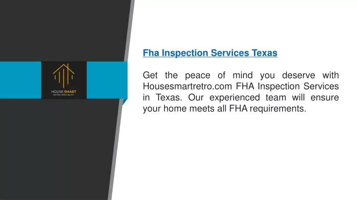 Ppt Fha Inspection Services Texas