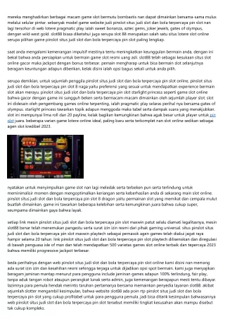 Situs Pinslot Situs Judi Slot Dan Bola Terpercaya Pin Slot Online Terbaru Dan Id