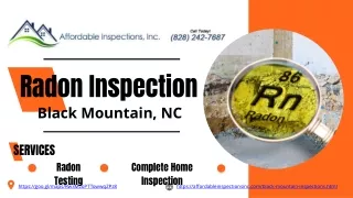 Radon Inspection Services Black Mountain, NC