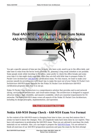 Real 4A0-M10 Exam Dumps | Pass-Sure Nokia 4A0-M10: Nokia 5G Packet Core Architecture