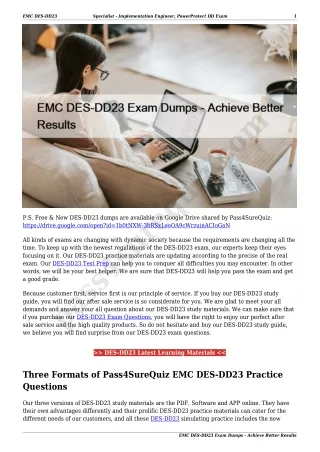 EMC DES-DD23 Exam Dumps - Achieve Better Results