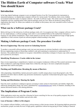 The Hidden World of Software Crack: What You Need to Know