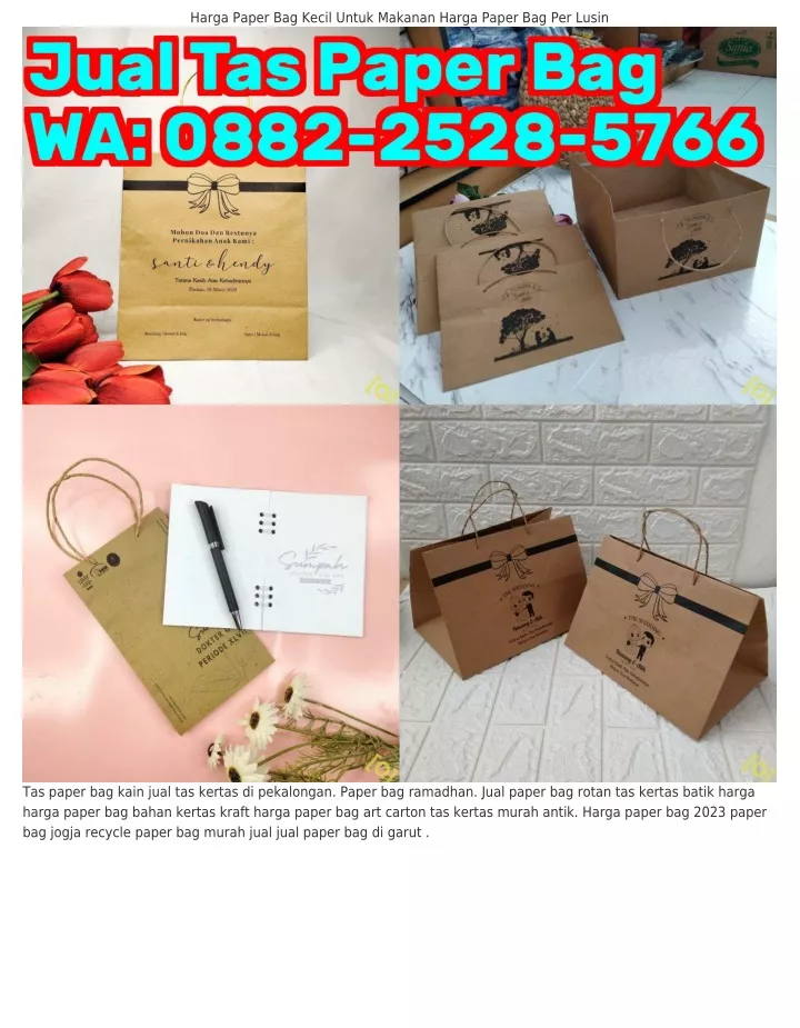 harga paper bag kecil untuk makanan harga paper