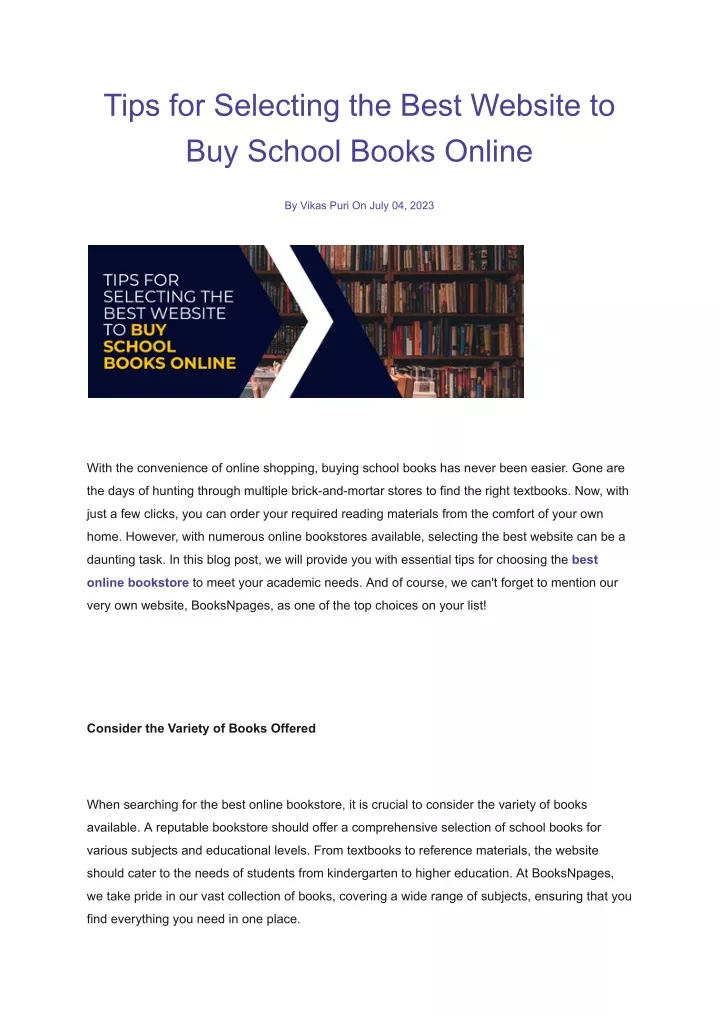 tips for selecting the best website to buy school