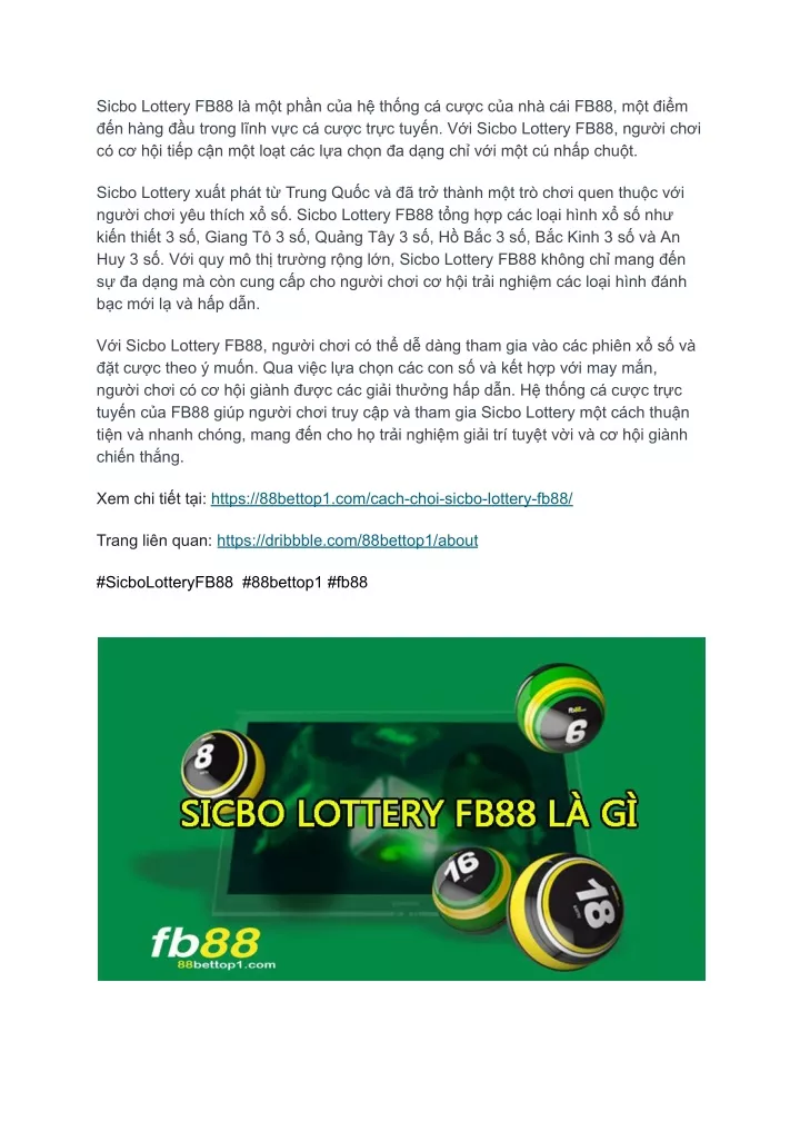 sicbo lottery fb88