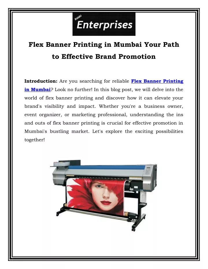 flex banner printing in mumbai your path