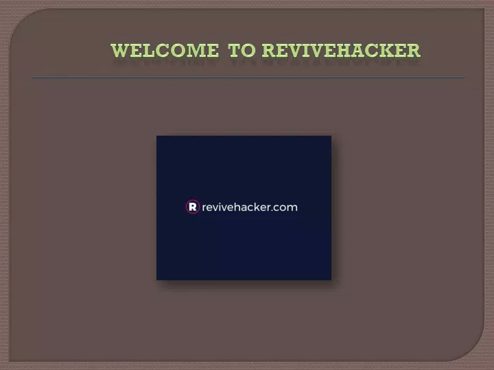 welcome to revivehacker