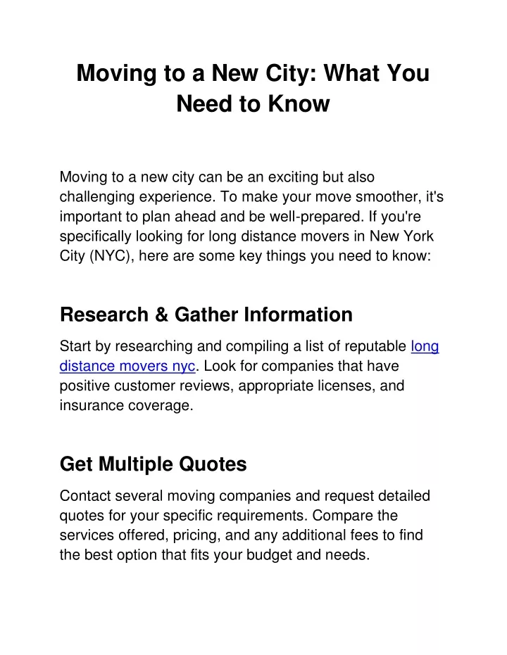 moving to a new city what you need to know