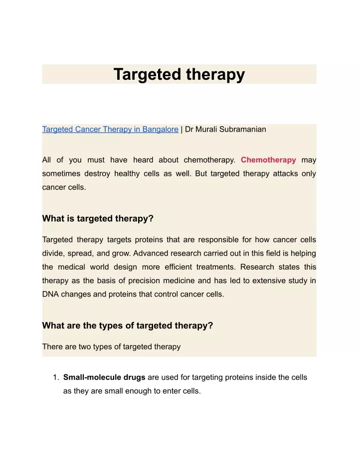 targeted therapy