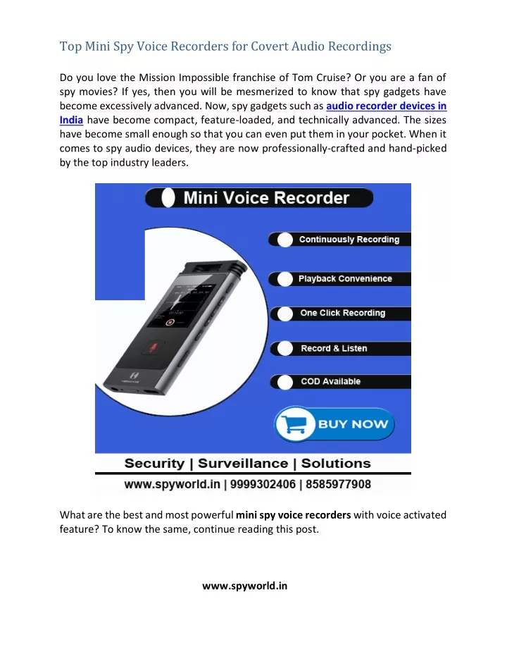 top mini spy voice recorders for covert audio