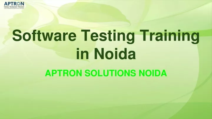 software testing training in noida