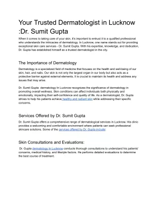 Best skin specialist in Lucknow, Hair Transplant in Lucknow, Best Dermatologist