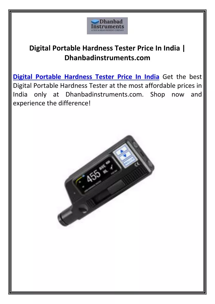 digital portable hardness tester price in india