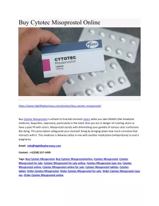 Buy Cytotec Misoprostol Online