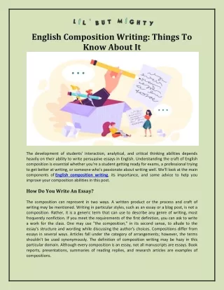 English Composition Writing: Things To Know About It