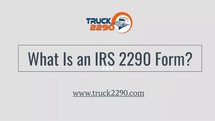 what is an irs 2290 form