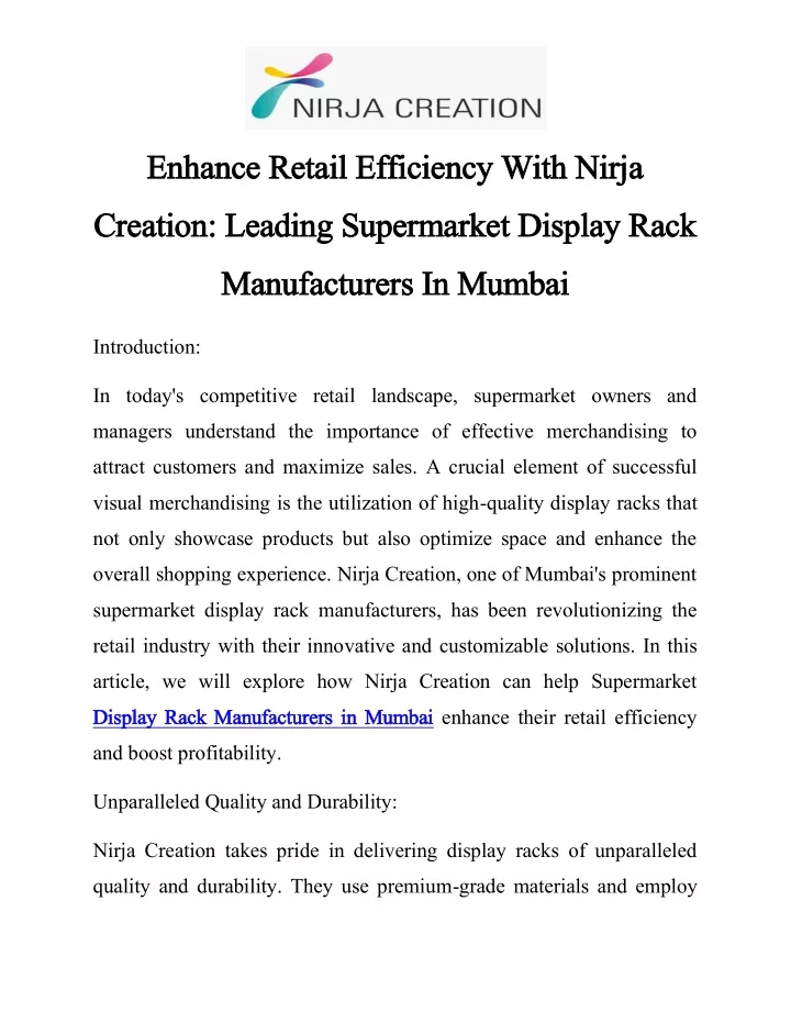 enhance retail efficiency with nirja enhance