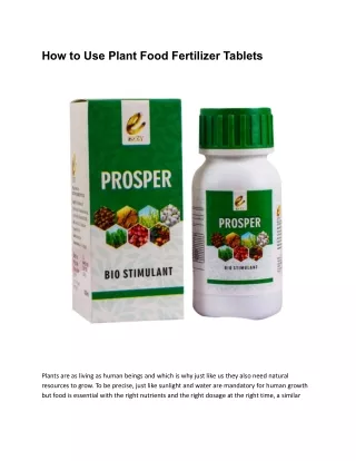 How to Use Plant Food Fertilizer Tablets