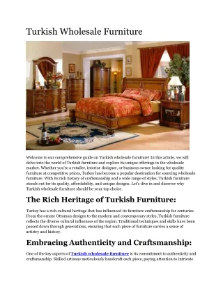 Turkish Wholesale Furniture